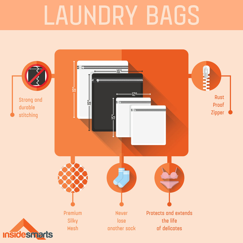AllTopBargains 6 Mesh Laundry Bags Zipper Lingerie Delicates Washing Clothes Bra Socks Hosiery
