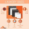 InsideSmarts Jumbo (Black) Large Medium: Laundry Wash Bags for Lingerie, Bras, Hosiery. Durable Mesh, 5 Bag Set