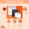 Jumbo (White) Large Medium: Laundry Wash Bags for Lingerie, Bras, Hosiery. Durable Mesh, 5 Bag Set